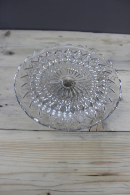 Vintage Glass Cake Stand - Kernow Furniture