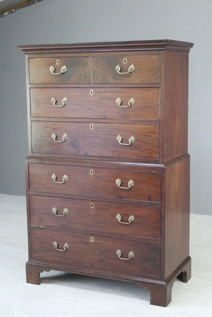 Antique Georgian Mahogany Tall Boy - Kernow Furniture