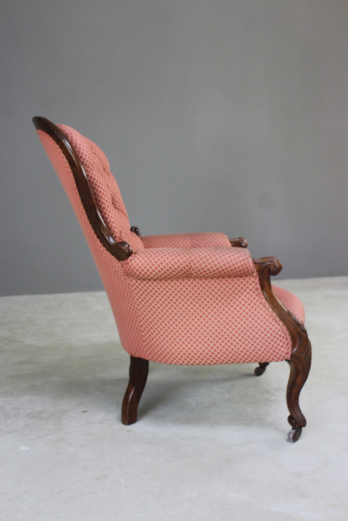 Antique Victorian Button Back Armchair - Kernow Furniture