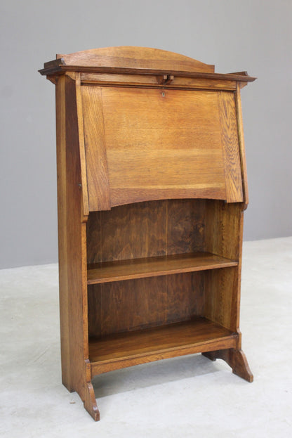 Arts & Crafts Oak Students Bureau Bookcase - Kernow Furniture