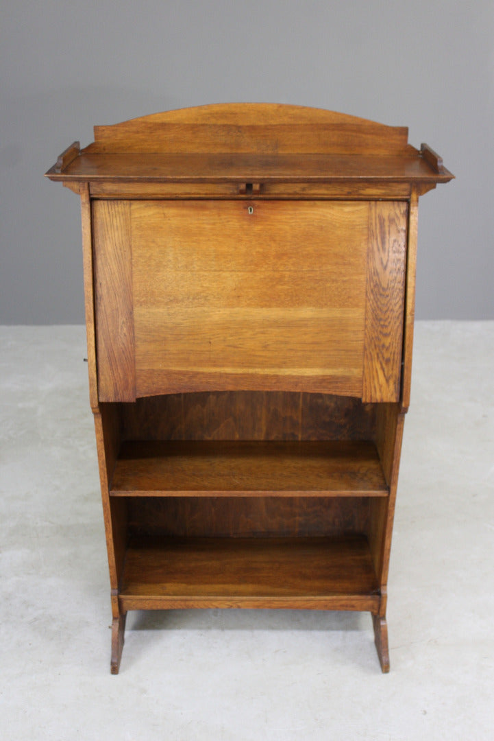 Arts & Crafts Oak Students Bureau Bookcase - Kernow Furniture