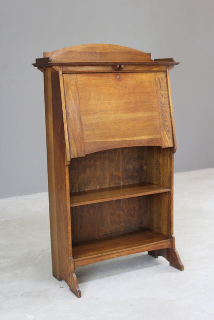 Arts & Crafts Oak Students Bureau Bookcase - Kernow Furniture