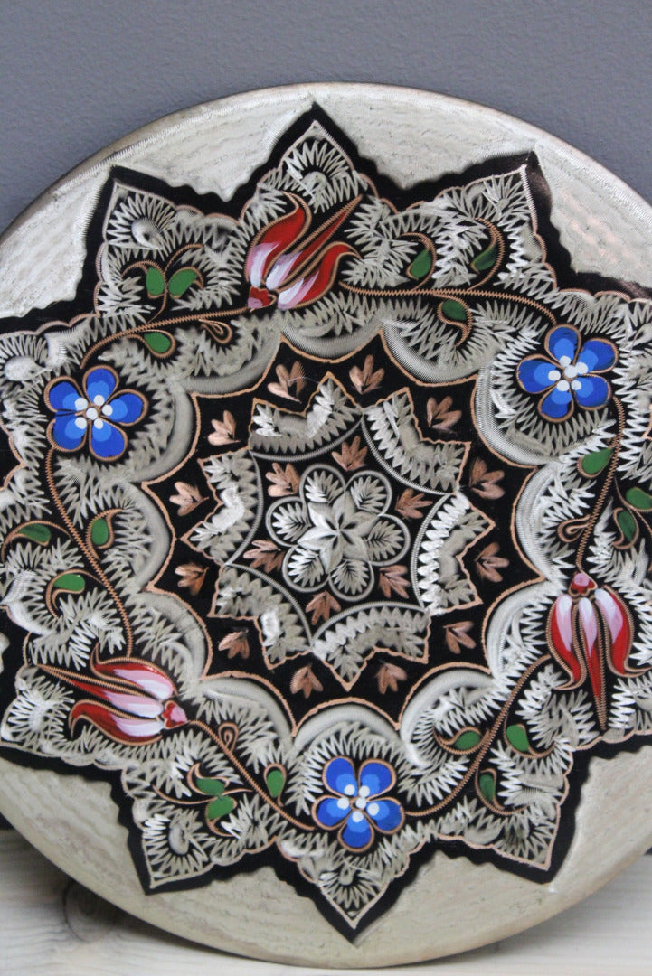 Turkish Enamelled Copper Wall Plate - Kernow Furniture