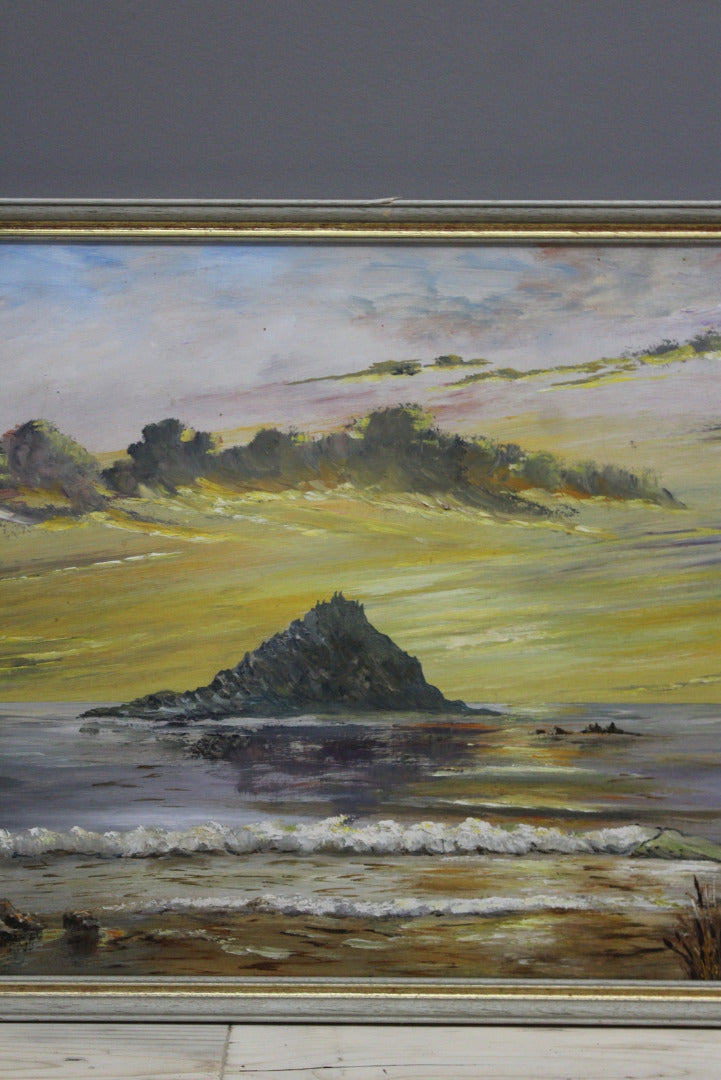 St Michaels Mount Oil on Board - Kernow Furniture