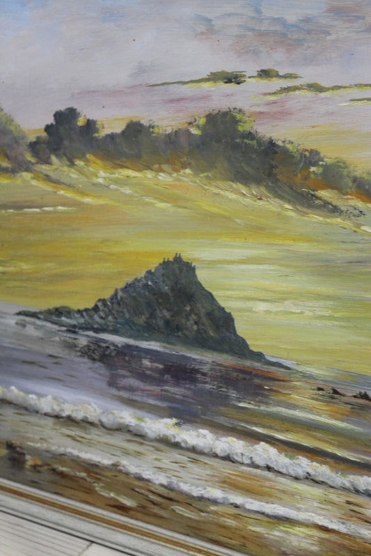 St Michaels Mount Oil on Board - Kernow Furniture
