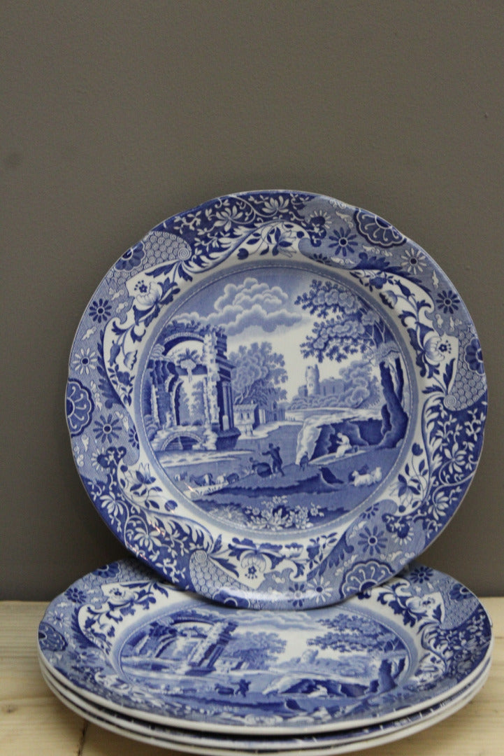 Copeland Spode Italian Blue & White Plate x 4 - Kernow Furniture