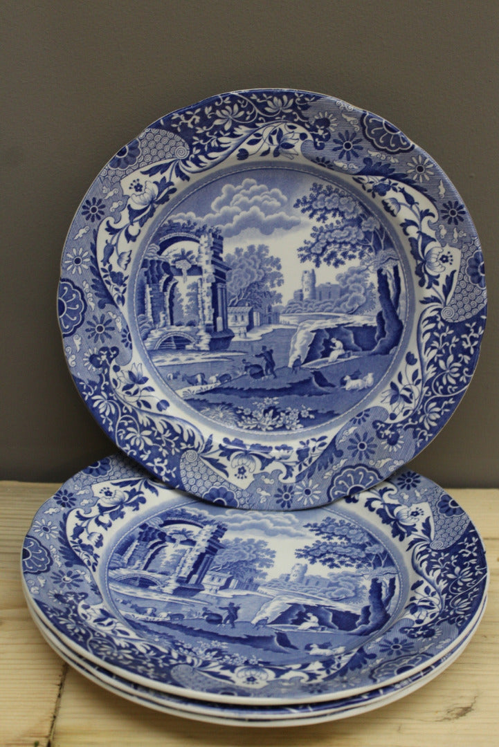 Copeland Spode Italian Blue & White Plate x 4 - Kernow Furniture