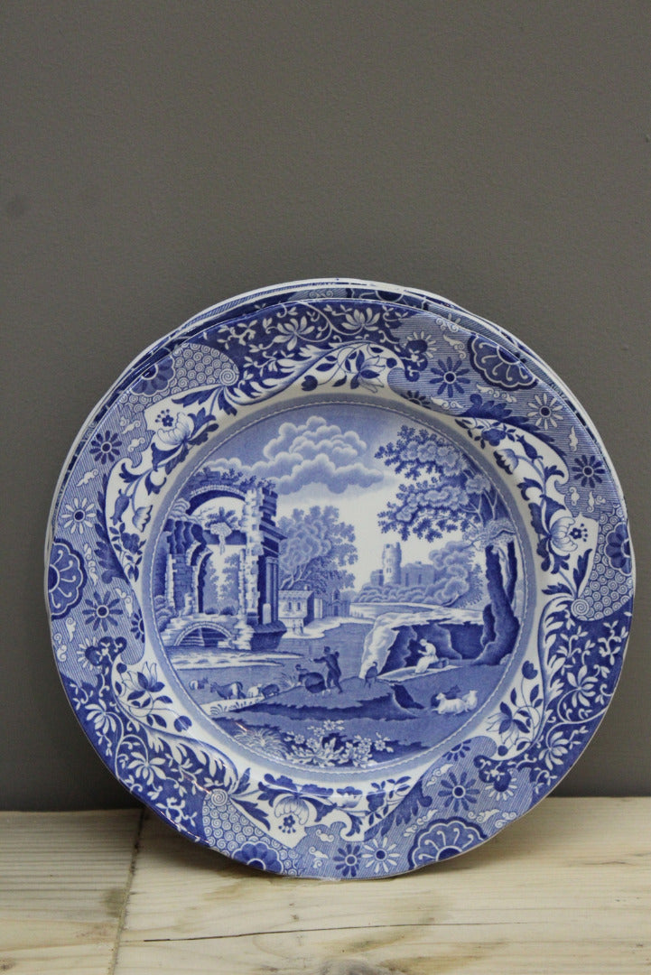 Copeland Spode Italian Blue & White Plate x 4 - Kernow Furniture