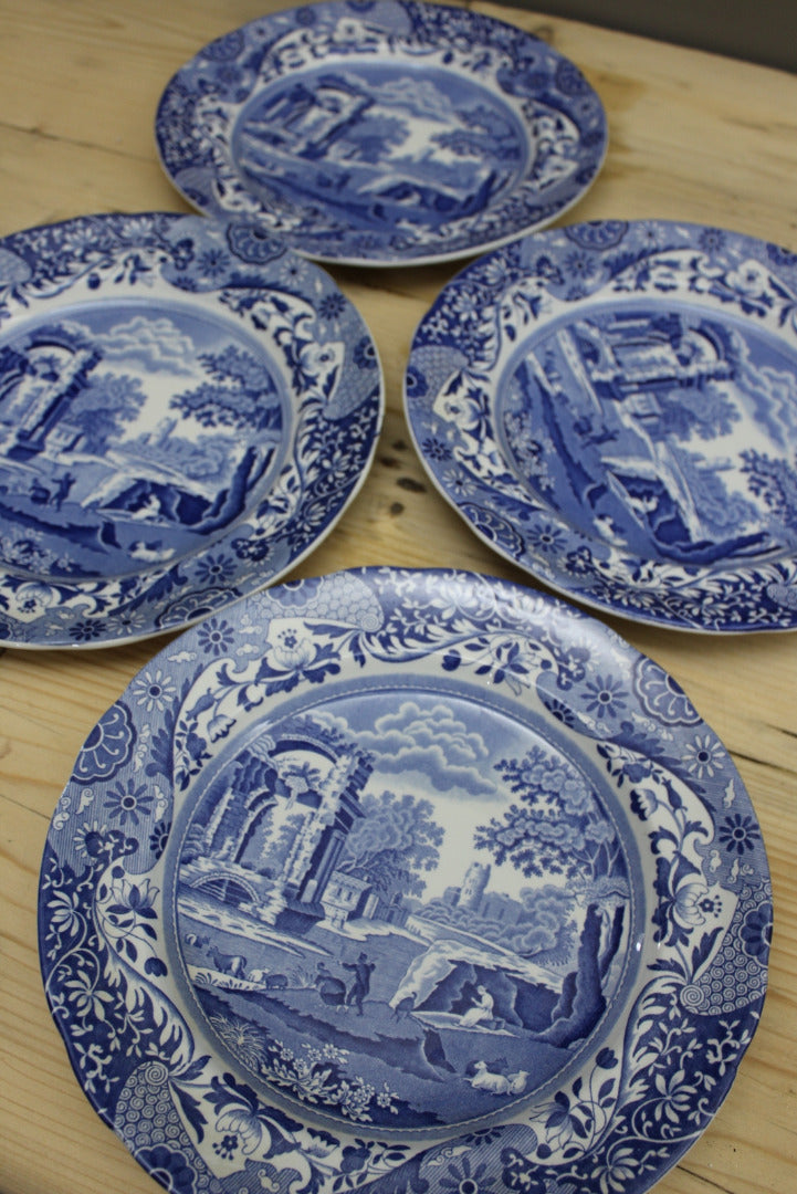 Copeland Spode Italian Blue & White Plate x 4 - Kernow Furniture