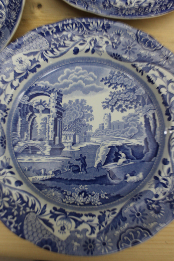 Copeland Spode Italian Blue & White Plate x 4 - Kernow Furniture