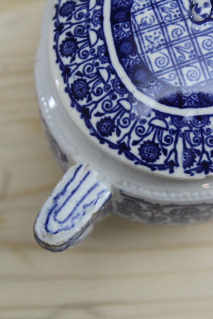 Victorian Blue & White Tureen - Kernow Furniture