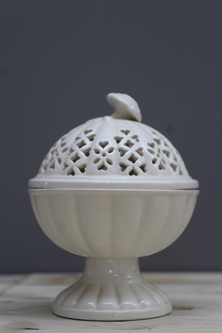 Leedsware Classical Pierced Lidded Pot - Kernow Furniture