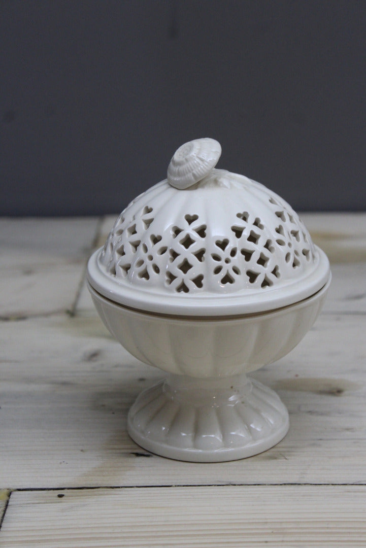 Leedsware Classical Pierced Lidded Pot - Kernow Furniture