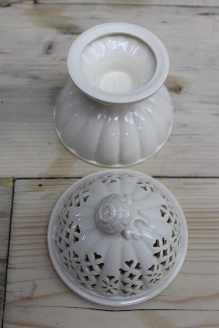 Leedsware Classical Pierced Lidded Pot - Kernow Furniture