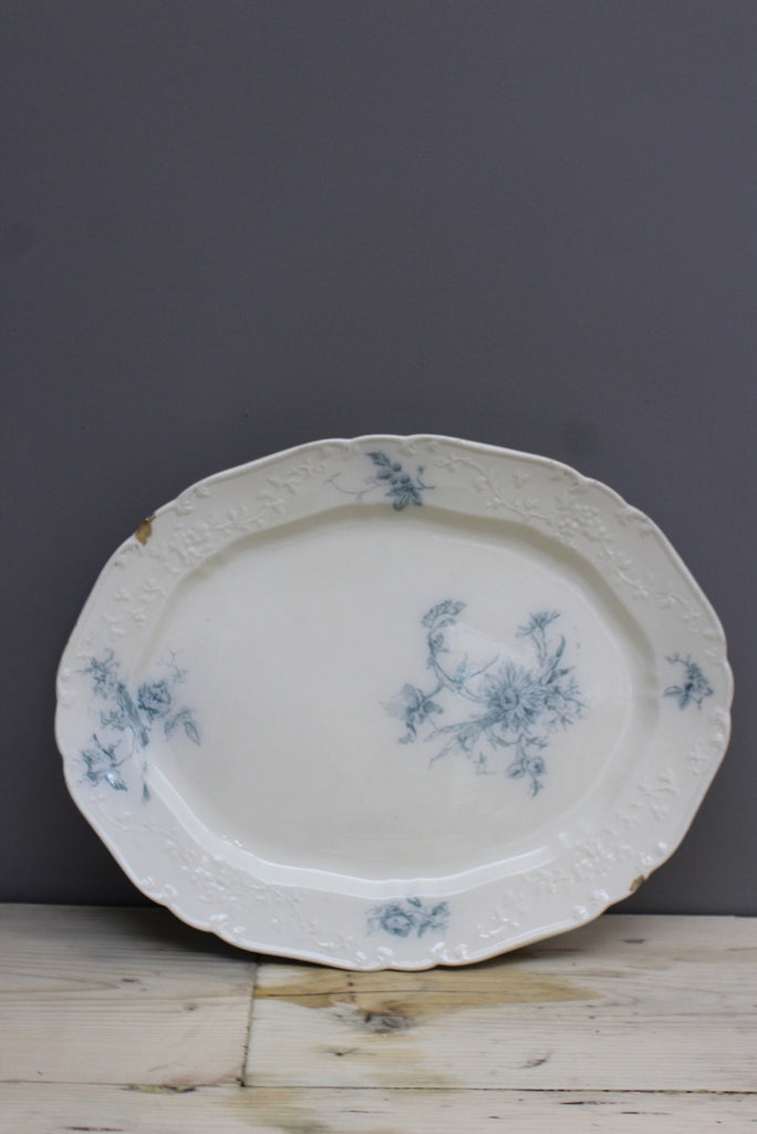 Victorian Blue & White Meat Plate - Kernow Furniture