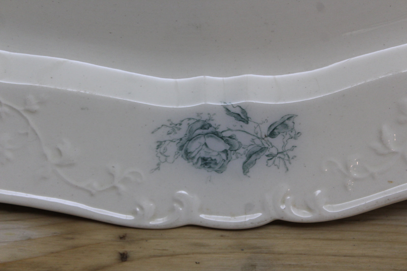 Victorian Blue & White Meat Plate - Kernow Furniture