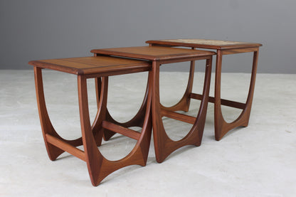 Retro G Plan Teak Tiled Nest Coffee Table - Kernow Furniture