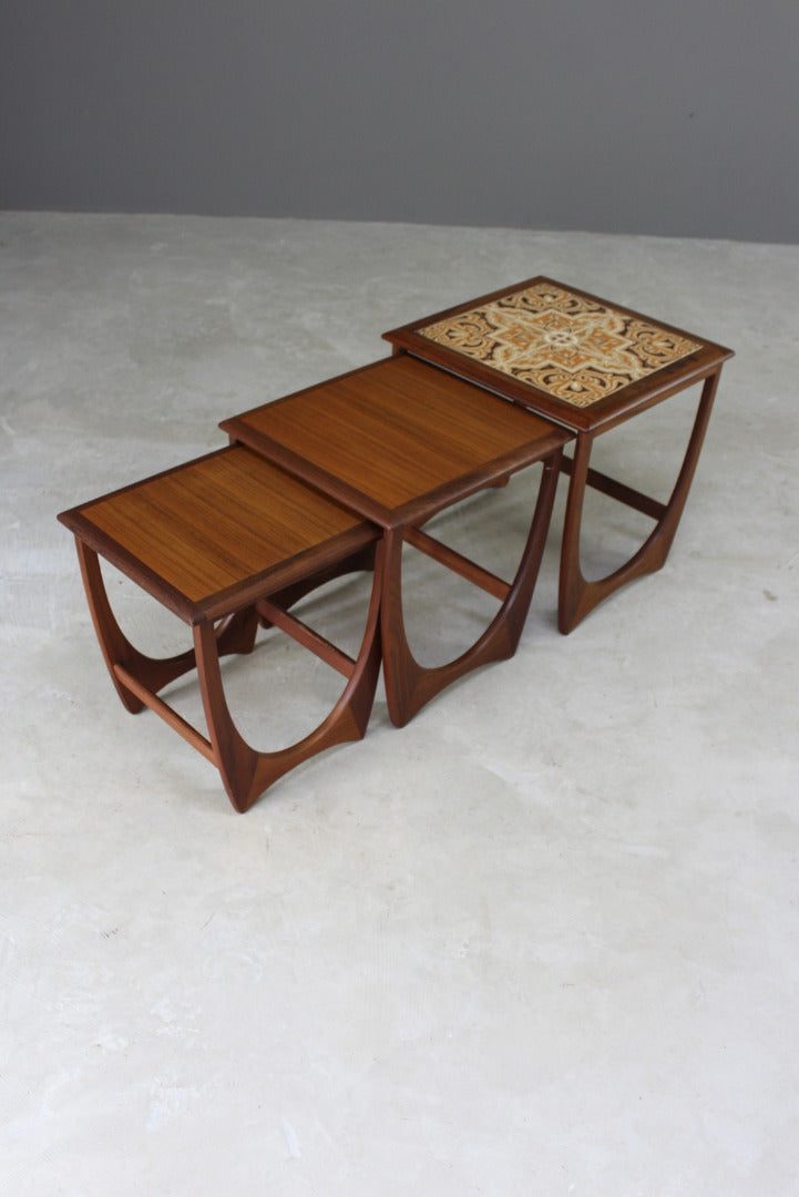 Retro G Plan Teak Tiled Nest Coffee Table - Kernow Furniture