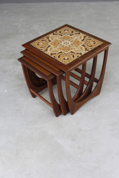 Retro G Plan Teak Tiled Nest Coffee Table - Kernow Furniture