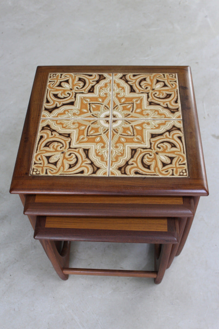 Retro G Plan Teak Tiled Nest Coffee Table - Kernow Furniture