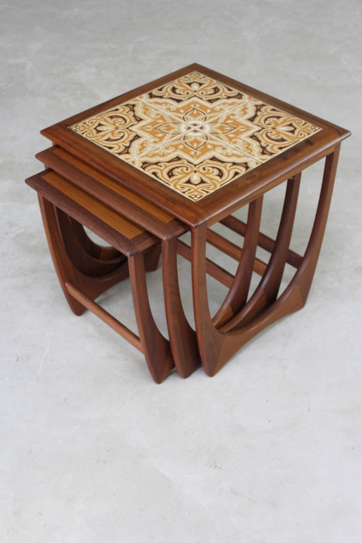 Retro G Plan Teak Tiled Nest Coffee Table - Kernow Furniture