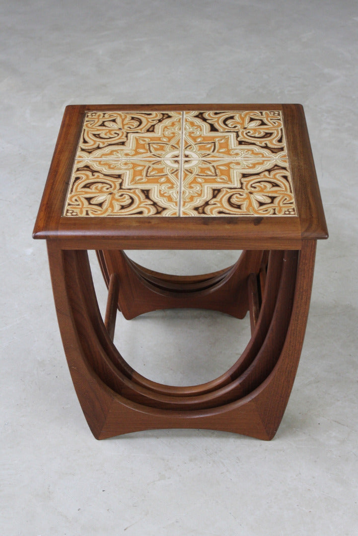 Retro G Plan Teak Tiled Nest Coffee Table - Kernow Furniture