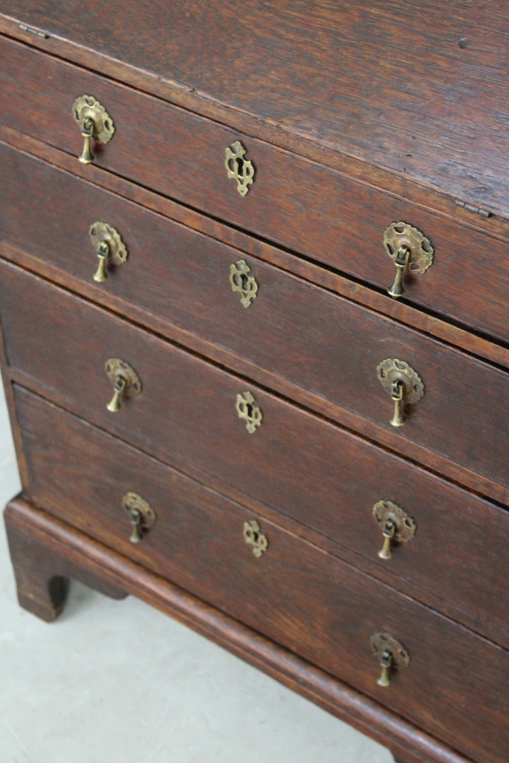 Antique Oak Bureau Bookcase - Kernow Furniture