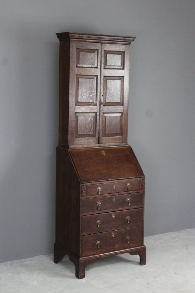 Antique Oak Bureau Bookcase - Kernow Furniture