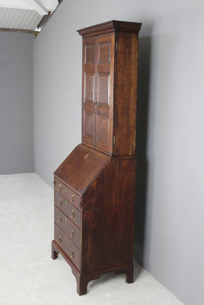 Antique Oak Bureau Bookcase - Kernow Furniture