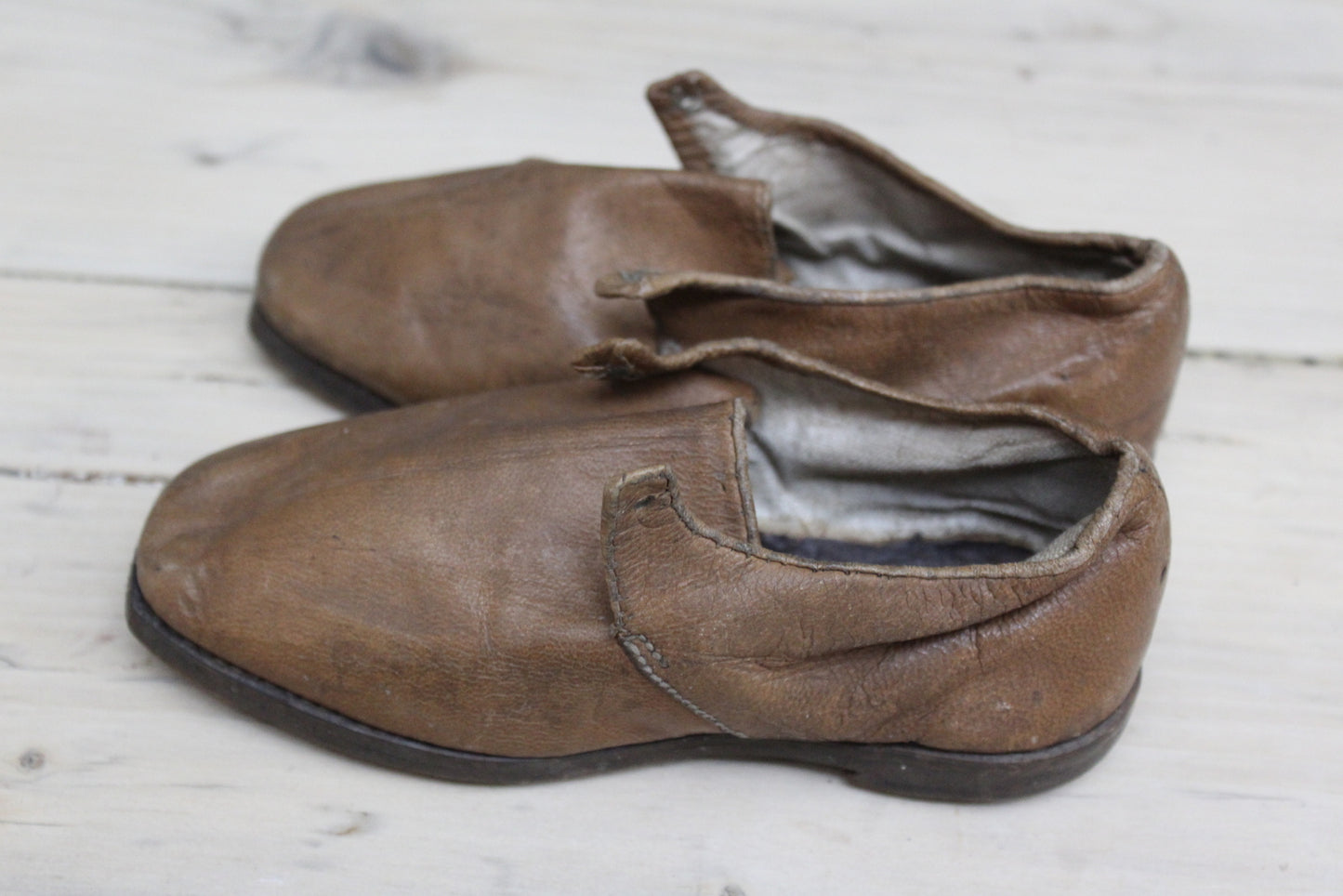 Vintage Hand Made Childs Leather Shoes - Kernow Furniture