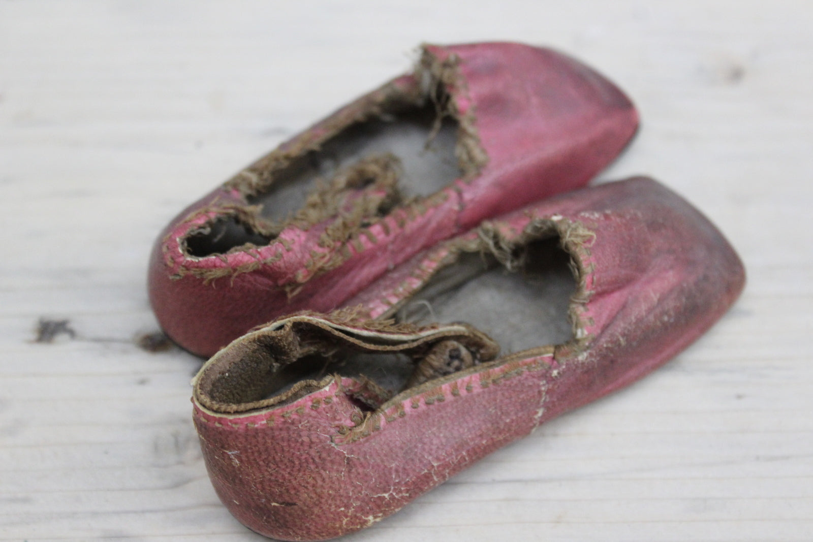 Pair Vintage Childs Pink Shoes - Kernow Furniture