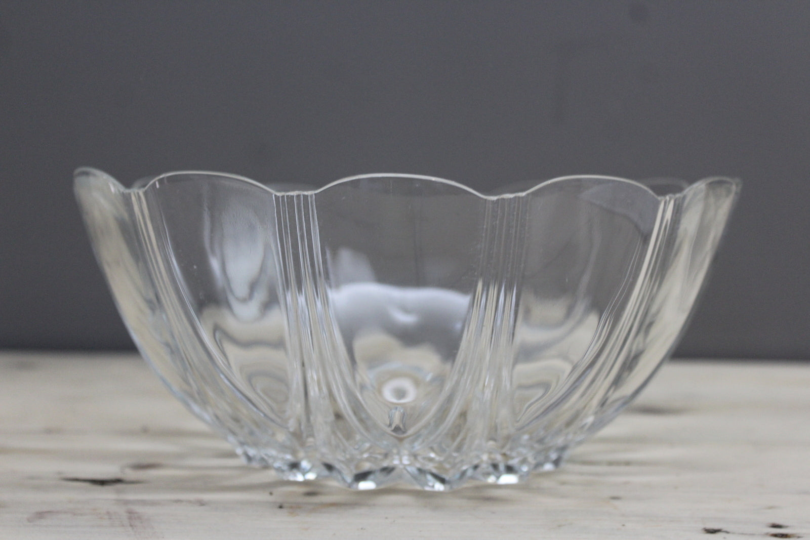 Large Vintage Glass Serving Bowl - Kernow Furniture