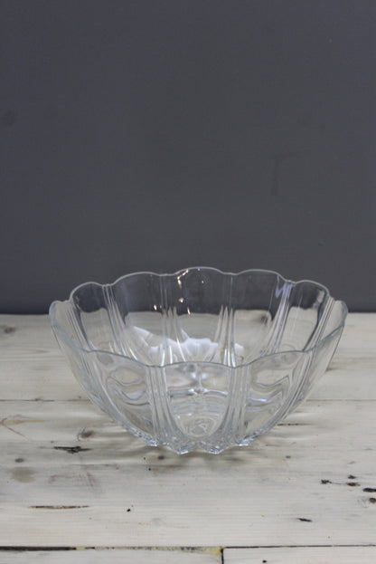 Large Vintage Glass Serving Bowl - Kernow Furniture