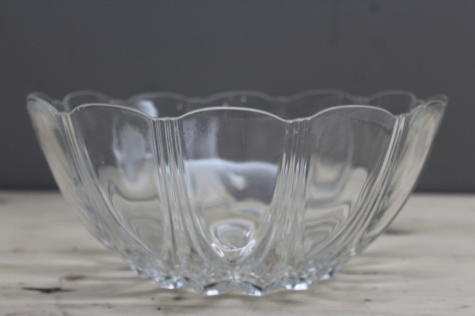 Large Vintage Glass Serving Bowl - Kernow Furniture