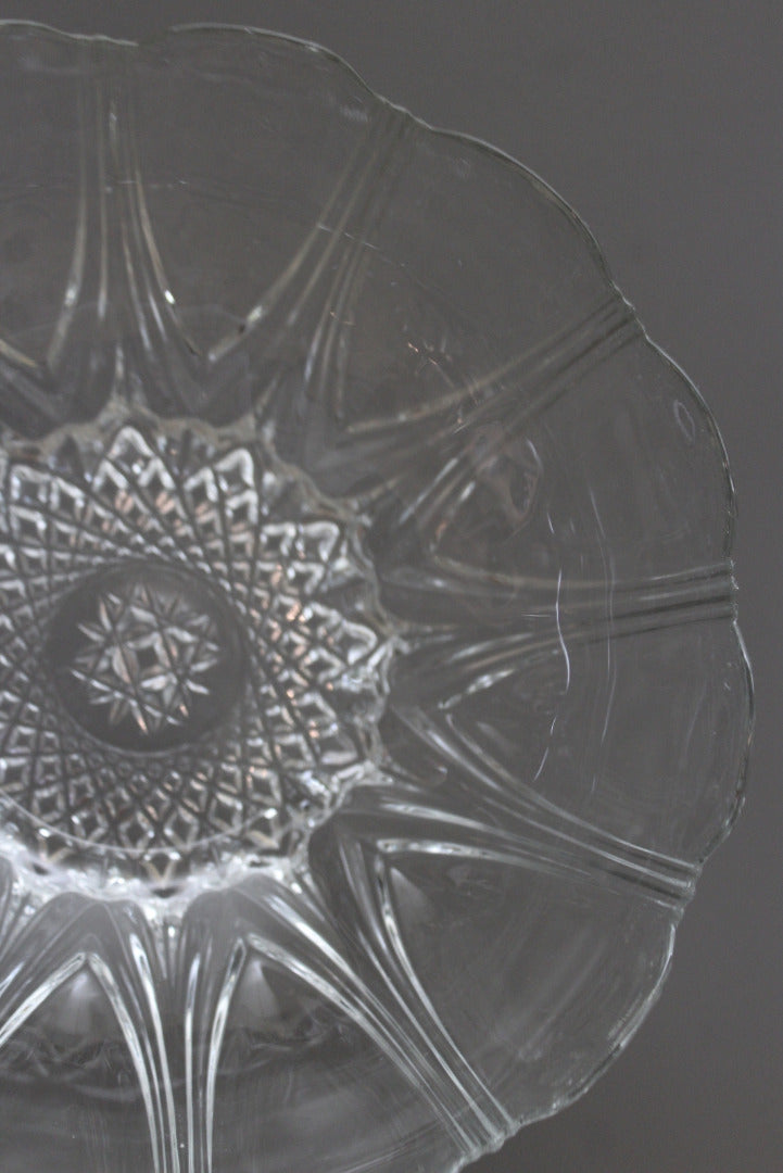 Large Vintage Glass Serving Bowl - Kernow Furniture