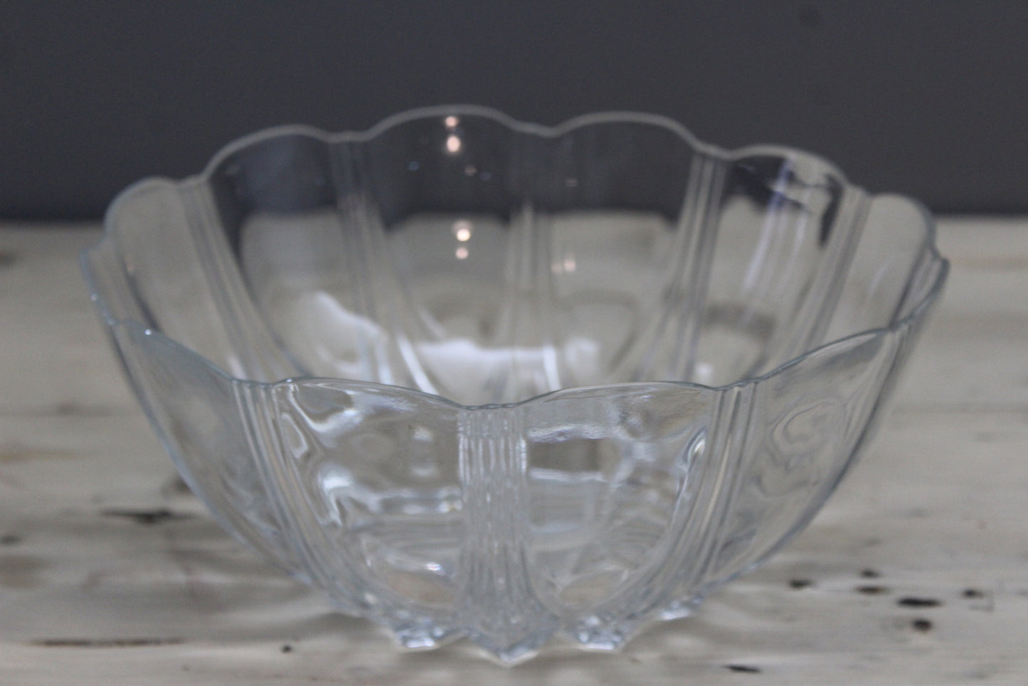 Large Vintage Glass Serving Bowl - Kernow Furniture