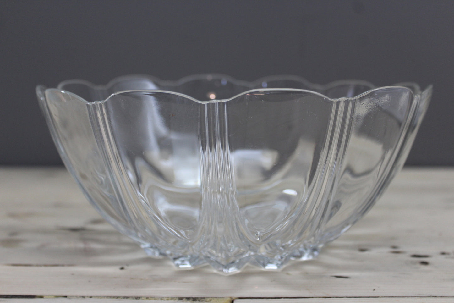 Large Vintage Glass Serving Bowl - Kernow Furniture