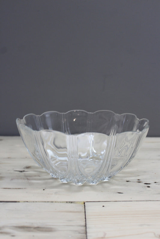 Large Vintage Glass Serving Bowl - Kernow Furniture