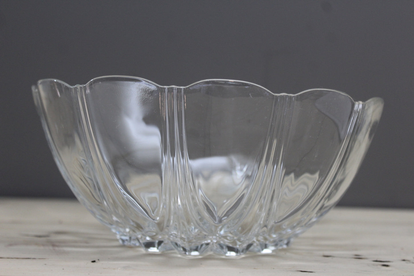 Large Vintage Glass Serving Bowl - Kernow Furniture