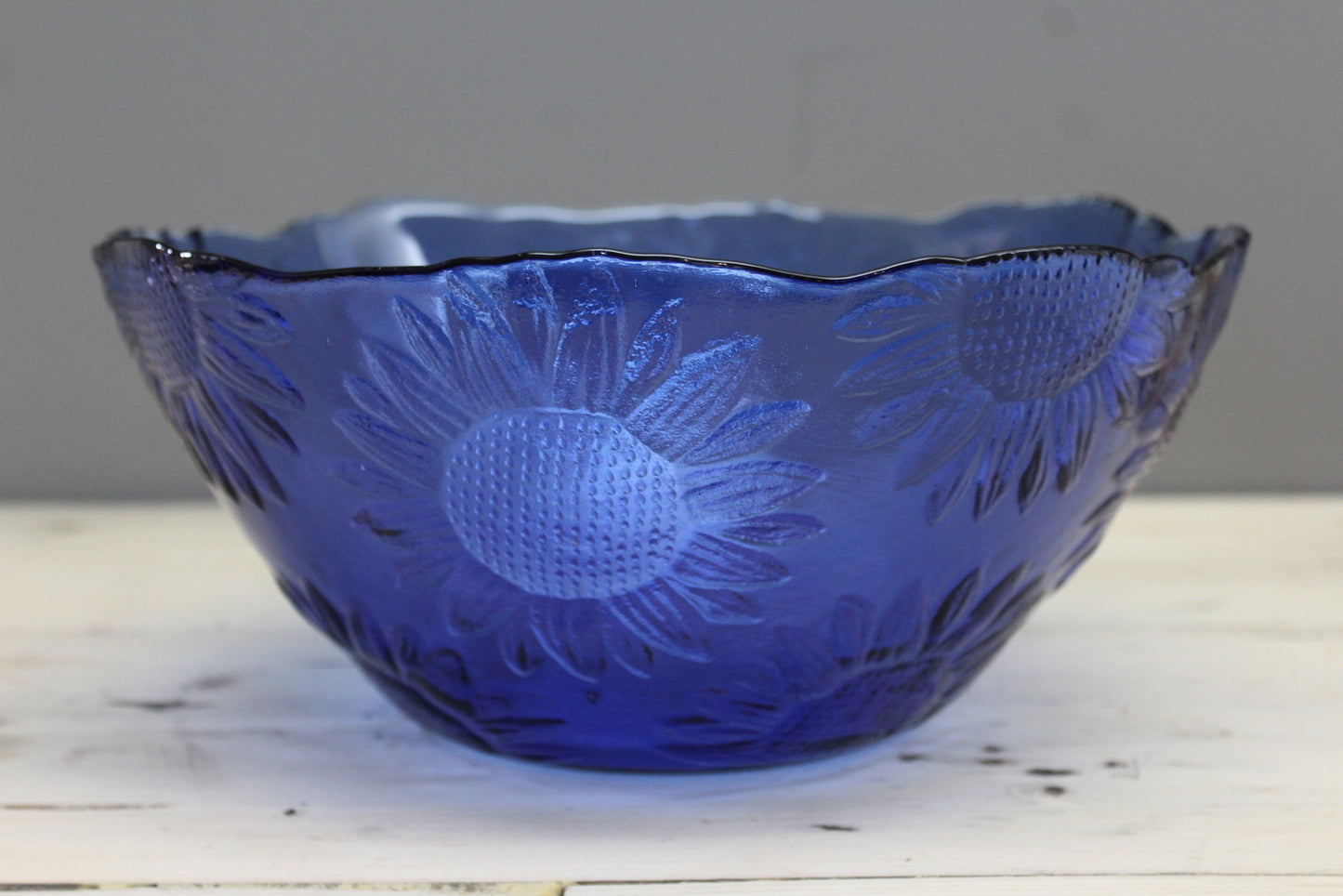 Blue Glass Sunflower Bowl - Kernow Furniture