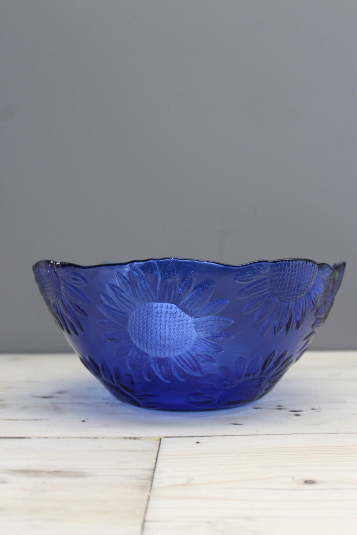 Blue Glass Sunflower Bowl - Kernow Furniture