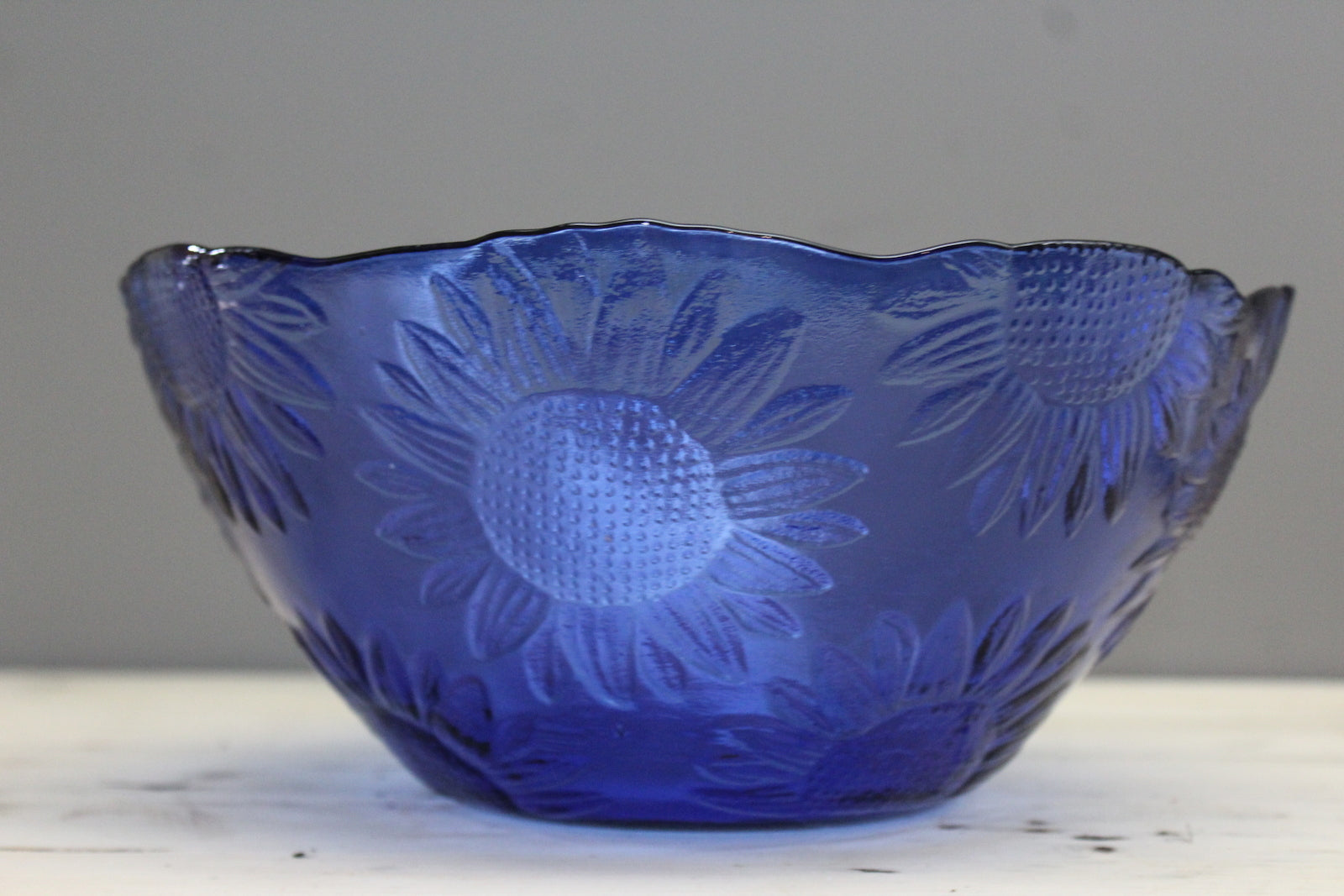 Blue Glass Sunflower Bowl - Kernow Furniture