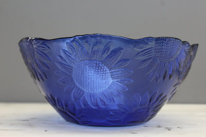 Blue Glass Sunflower Bowl - Kernow Furniture