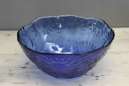 Blue Glass Sunflower Bowl - Kernow Furniture