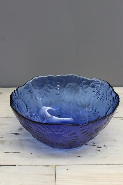 Blue Glass Sunflower Bowl - Kernow Furniture