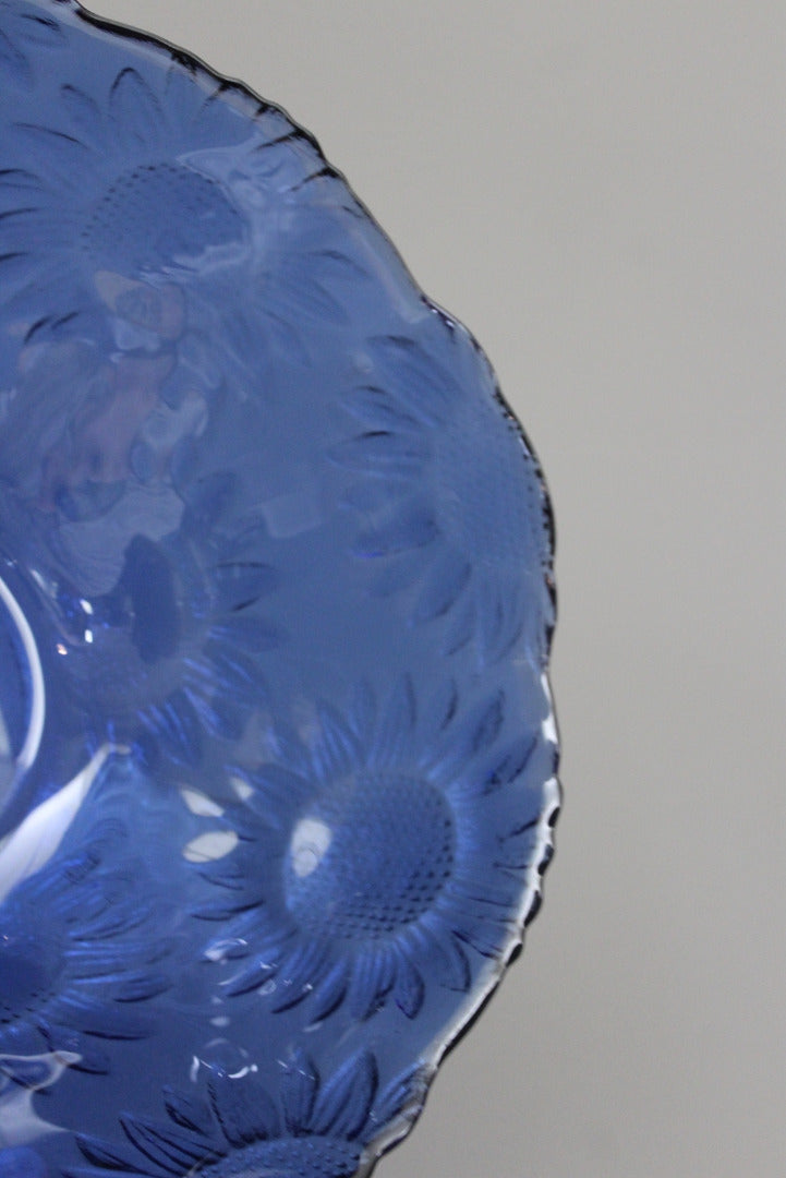 Blue Glass Sunflower Bowl - Kernow Furniture