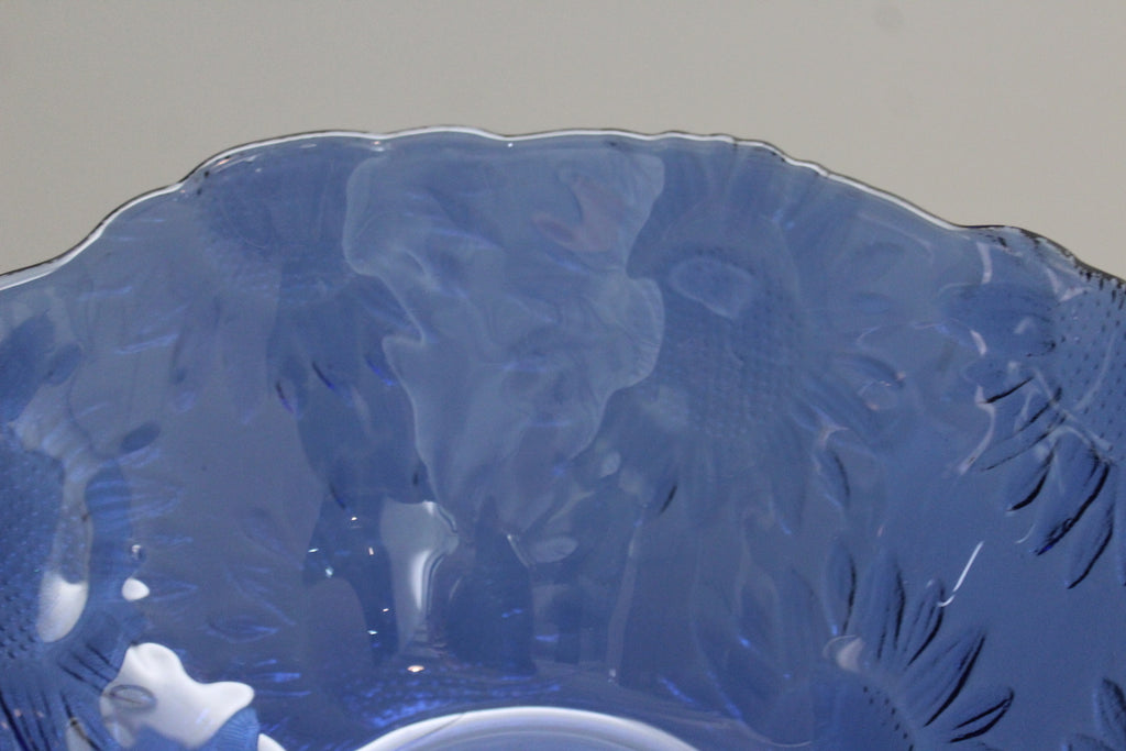 Blue Glass Sunflower Bowl - Kernow Furniture