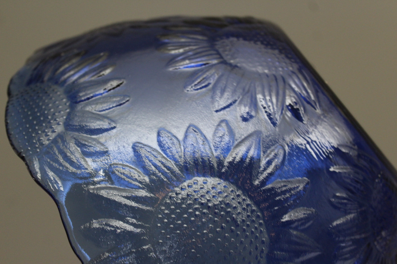 Blue Glass Sunflower Bowl - Kernow Furniture