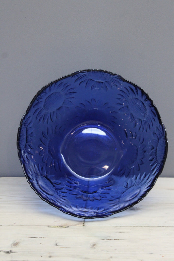 Blue Glass Sunflower Bowl - Kernow Furniture