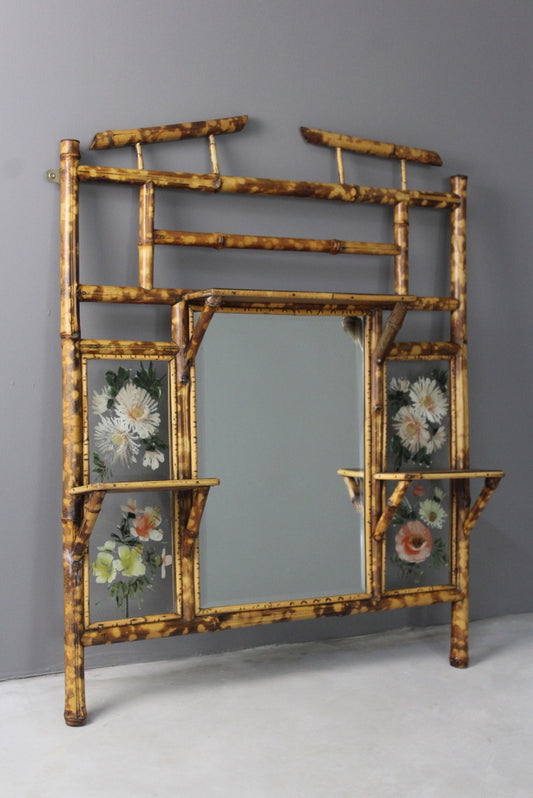 Antique Bamboo Wall Mirror - Kernow Furniture